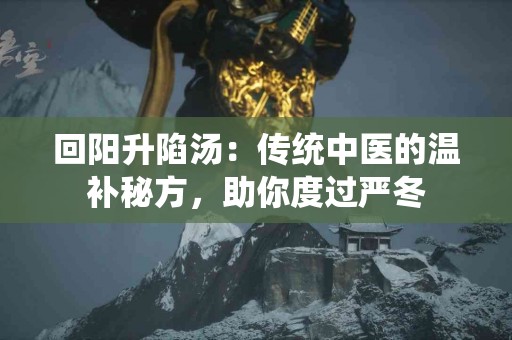 回阳升陷汤：传统中医的温补秘方，助你度过严冬
